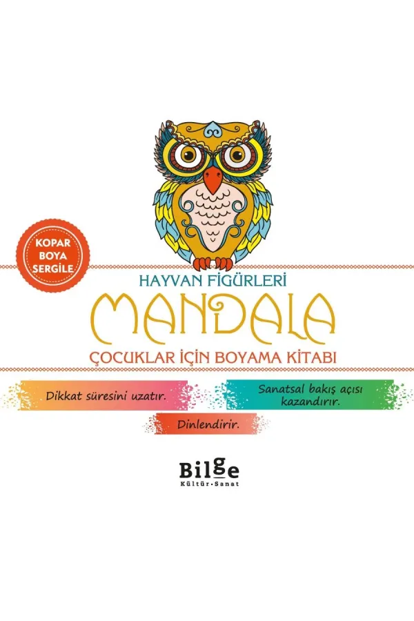 Hayvan Figürleri-Mandala: Çocuklar İçin Boyama Kitabı