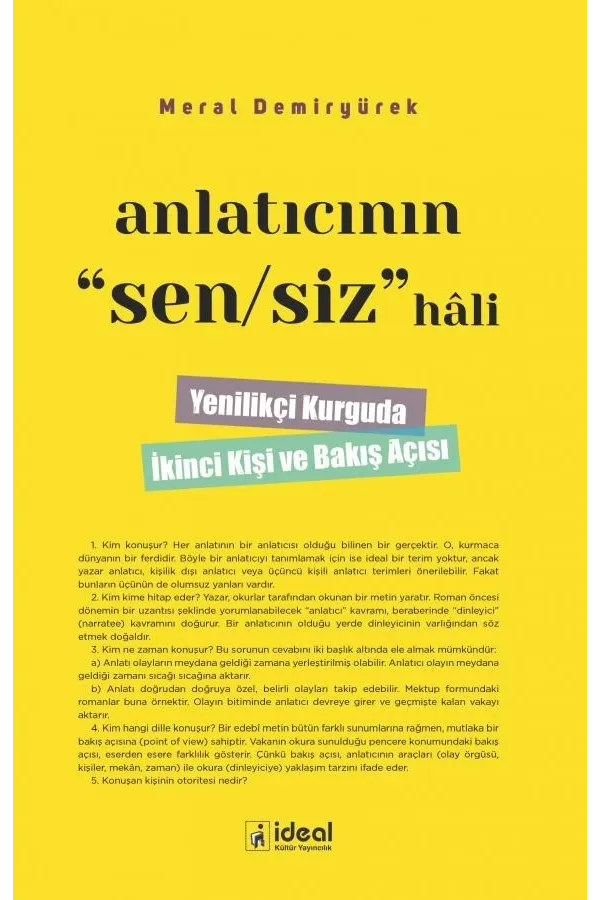 Anlatıcının Sen/Siz Hâli